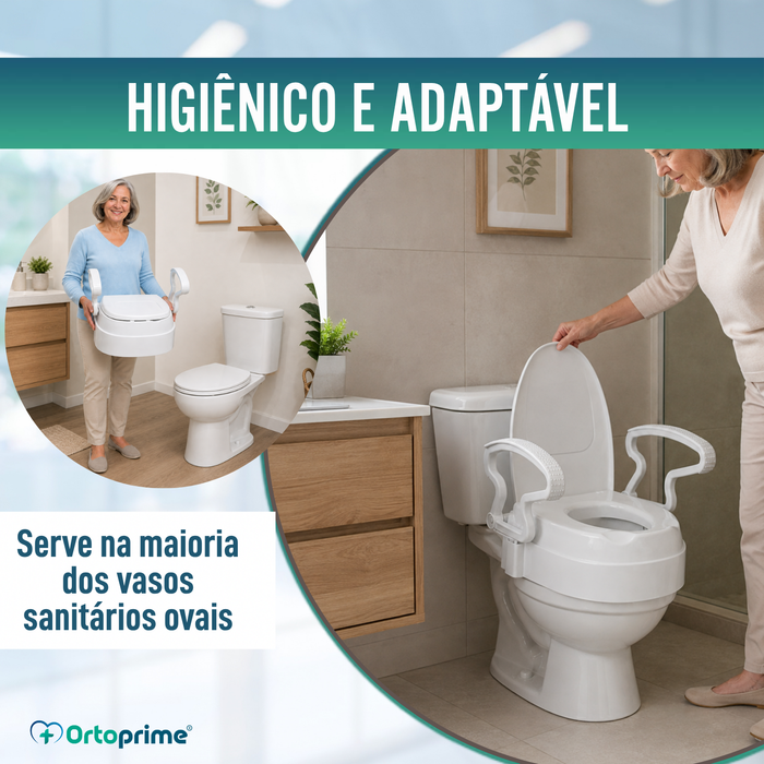 Elevador WC 3 Alturas Reguláveis | Assento com Tampa