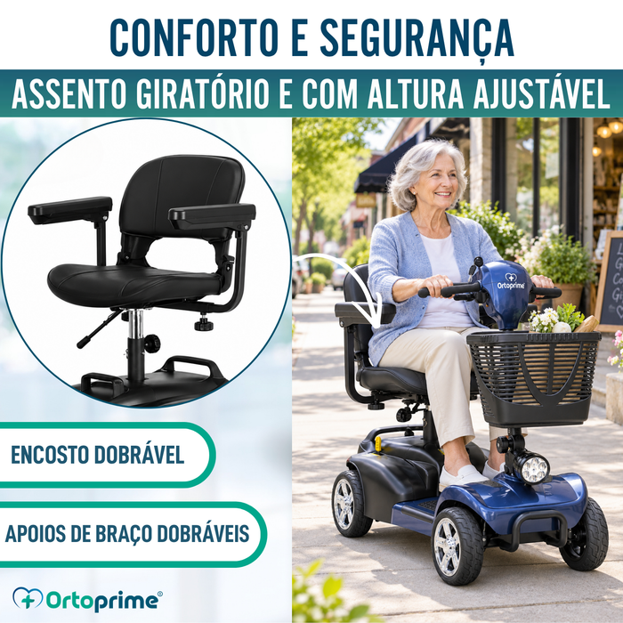 Scooter Elétrico Desmontável 4 Rodas com Bateria Amovível