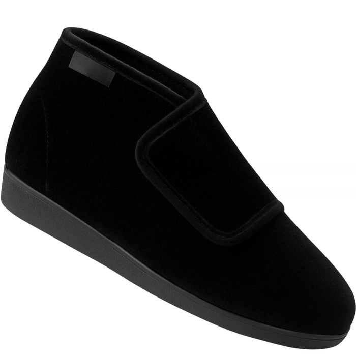 Bota de Veludo com Corte Alto - Com Fecho de Velcro