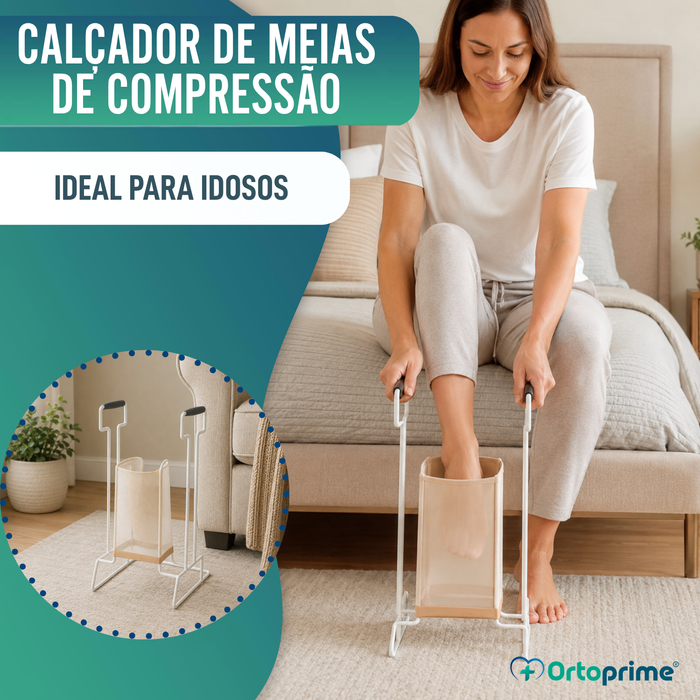 Calçadeira de Compressão para Meias - Com Base