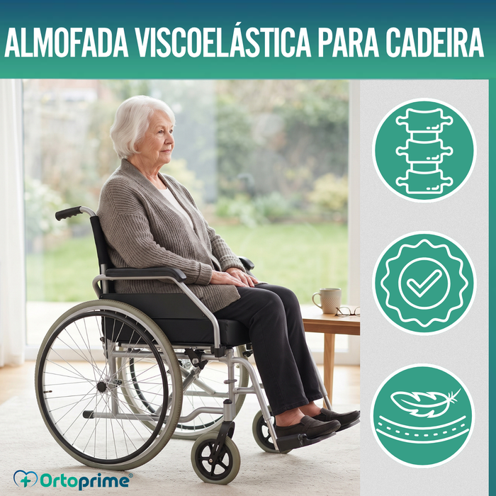 Almofada Anti-escaras Viscoelástica com Espuma HR Confortável