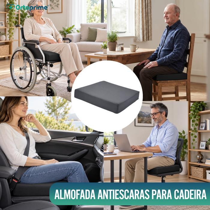 Almofada Anti-escaras Viscoelástica com Espuma HR Confortável