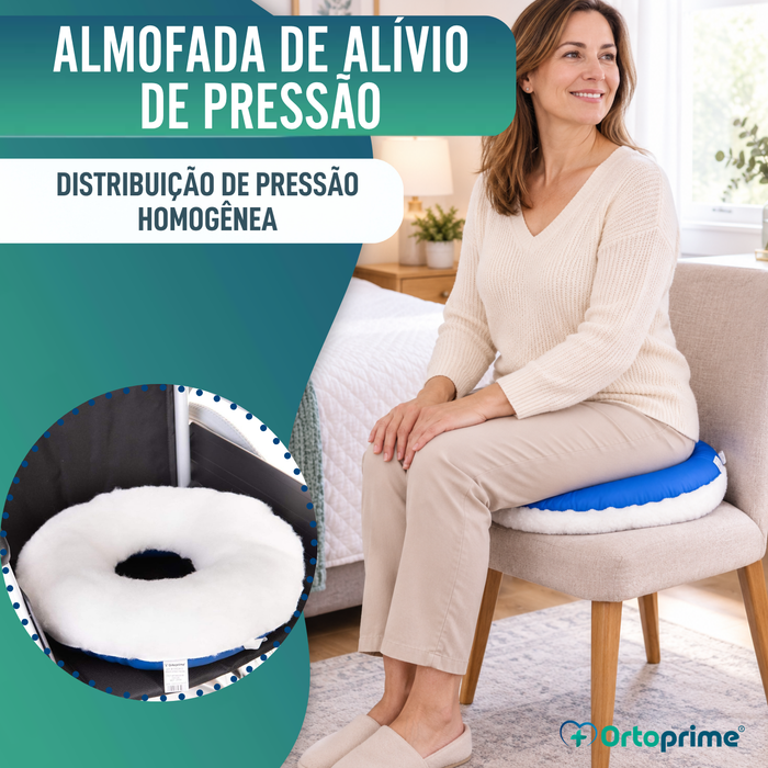 Almofada Anti-Escaras Redonda de Algodão