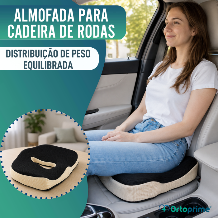 Almofada Viscoelástica Ergonómica com Orifício para o Cóccix - Confortável