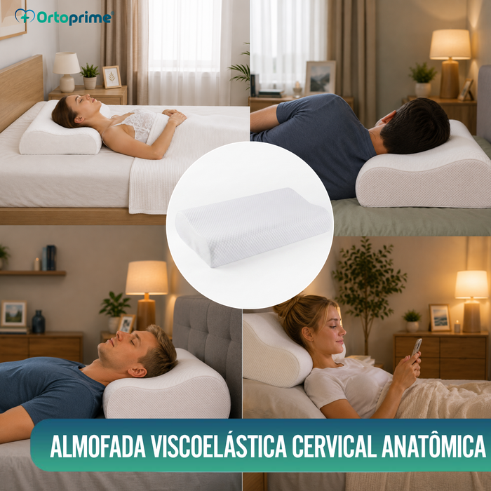 Almofada Cervical com Espuma de Memória Anatómica