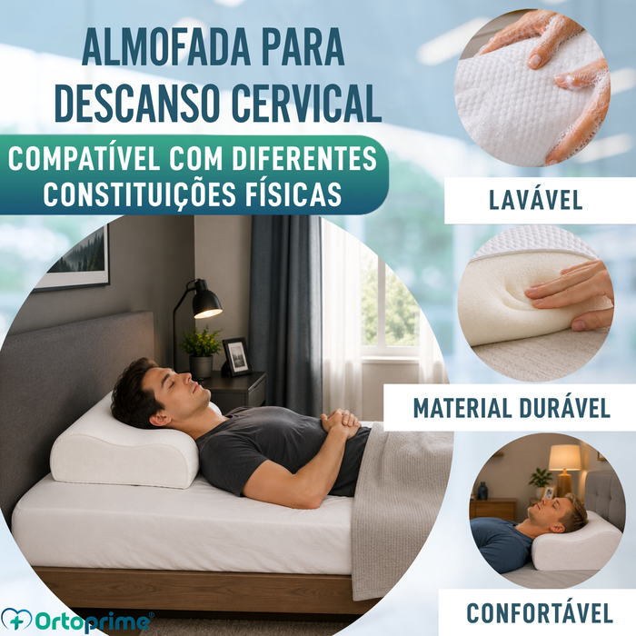 Almofada Cervical com Espuma de Memória Anatómica