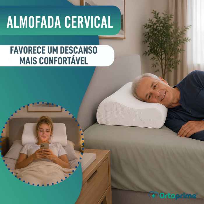 Almofada Cervical com Espuma de Memória Anatómica