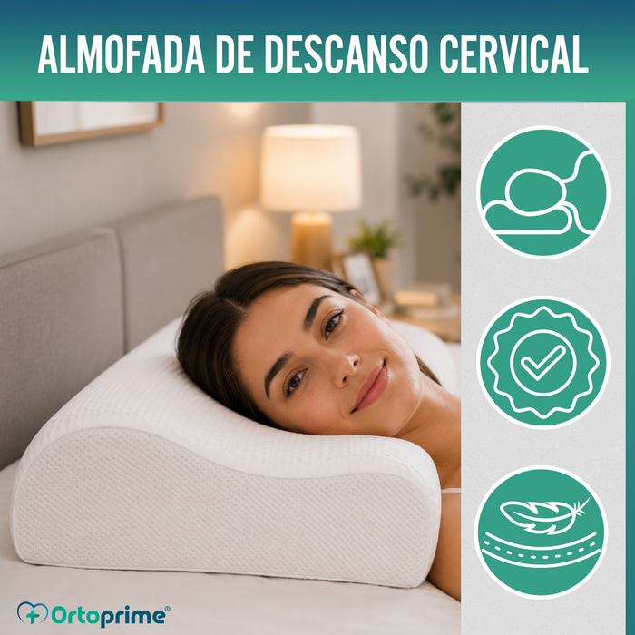 Almofada Cervical com Espuma de Memória Anatómica