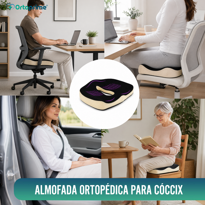 Almofada Viscoelástica Ergonómica com Orifício para o Cóccix - Confortável