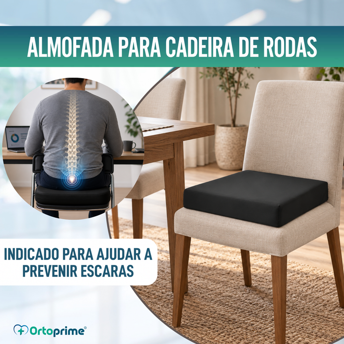 Almofada Anti-escaras Viscoelástica com Espuma HR Confortável