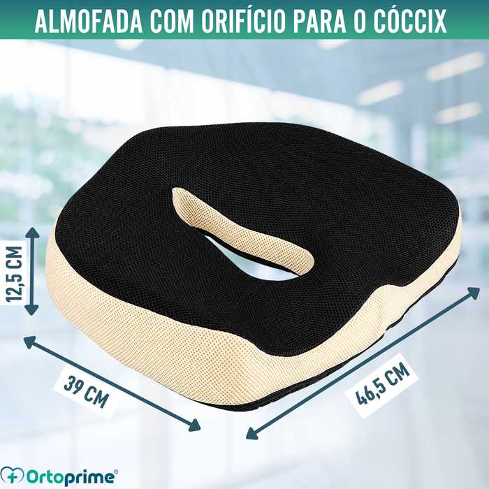 Almofada Viscoelástica Ergonómica com Orifício para o Cóccix - Confortável