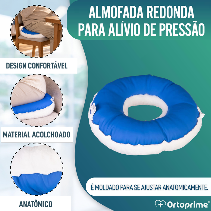 Almofada Anti-Escaras Redonda de Algodão