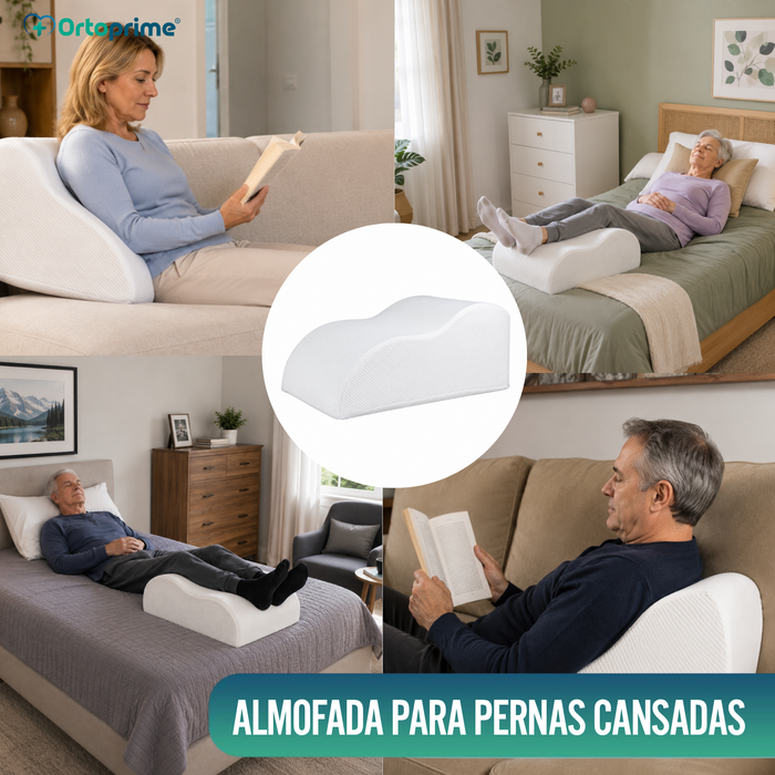 Almofada Repousa-Pernas Viscoelástica - Cunha Vascular Efeito Memória
