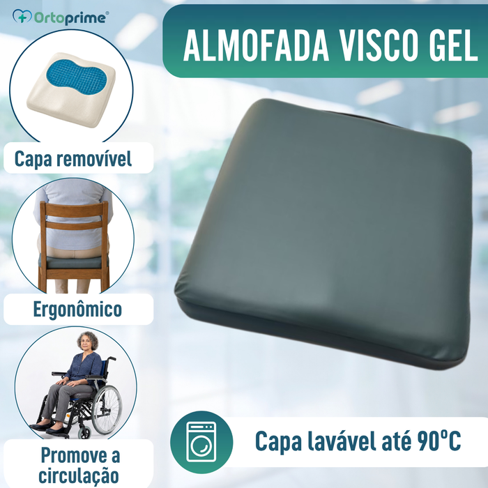 Almofada Antiescaras Visco Gel para Cadeira de Rodas 85 kg/m3