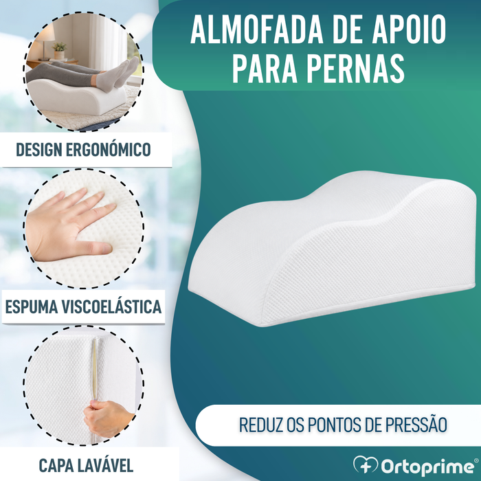 Almofada Repousa-Pernas Viscoelástica - Cunha Vascular Efeito Memória