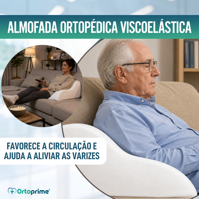 Almofada Repousa-Pernas Viscoelástica - Cunha Vascular Efeito Memória