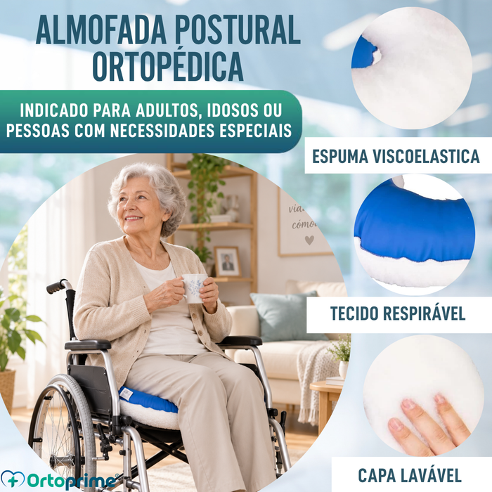 Almofada Anti-Escaras Redonda de Algodão