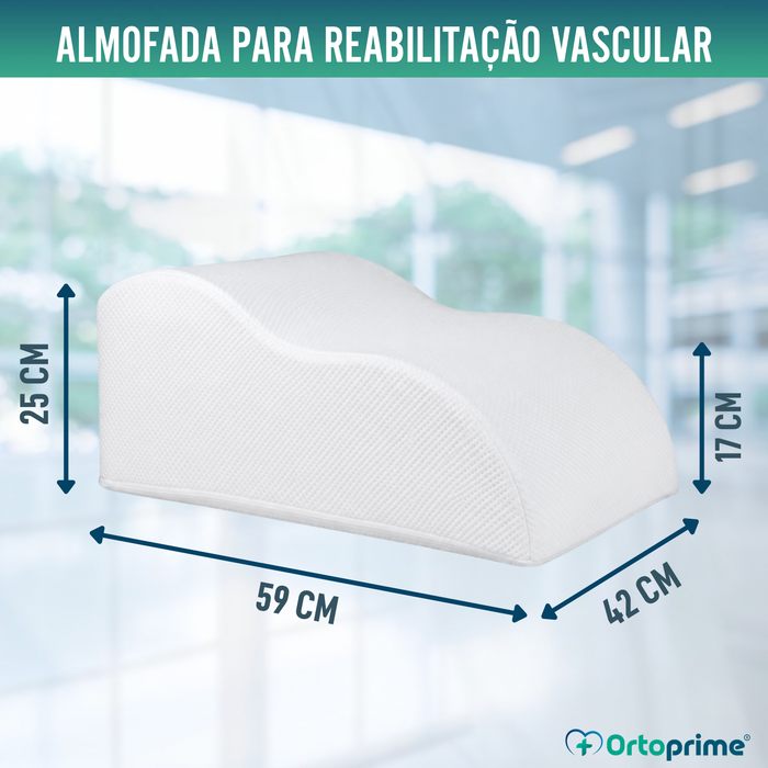 Almofada Repousa-Pernas Viscoelástica - Cunha Vascular Efeito Memória