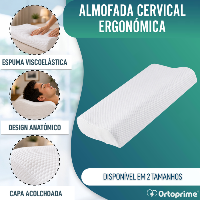 Almofada Cervical com Espuma de Memória Anatómica