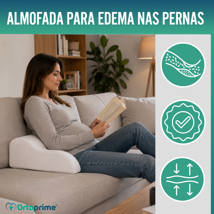 Almofada Repousa-Pernas Viscoelástica - Cunha Vascular Efeito Memória