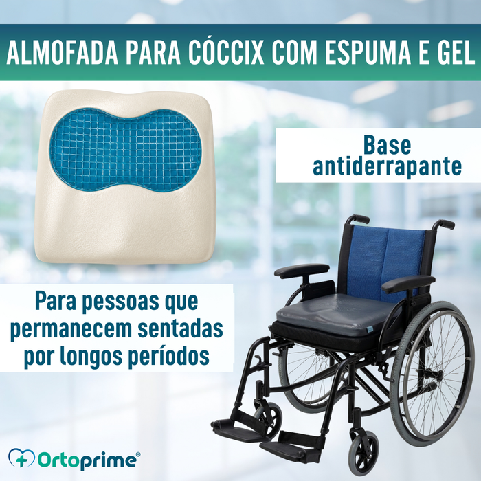 Almofada Antiescaras Visco Gel para Cadeira de Rodas 85 kg/m3