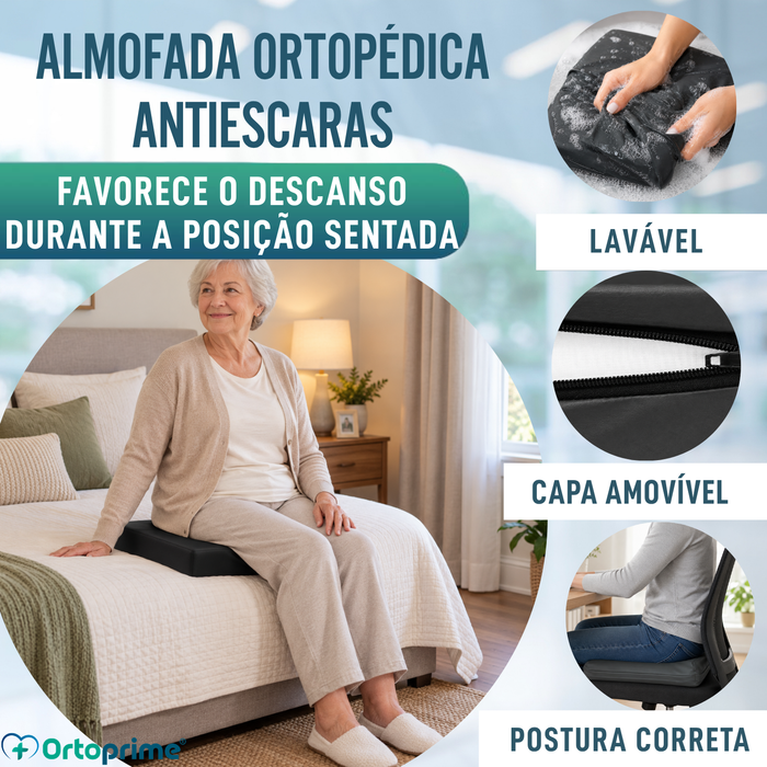 Almofada Anti-escaras Viscoelástica com Espuma HR Confortável