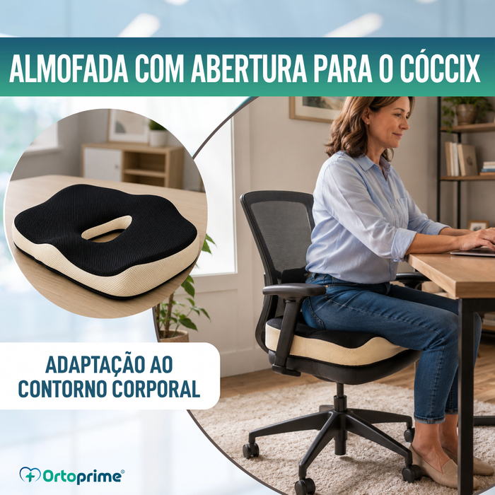 Almofada Viscoelástica Ergonómica com Orifício para o Cóccix - Confortável