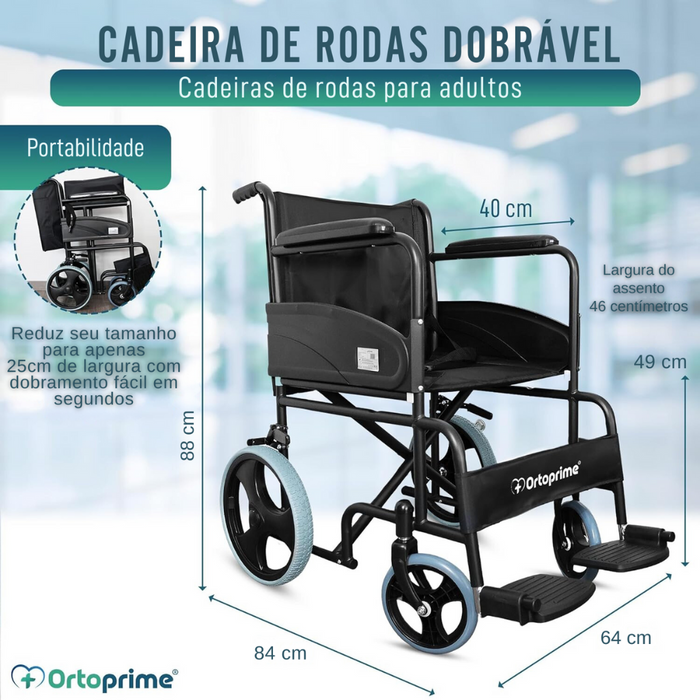 ALUGUER MENSAL Cadeira de Rodas Dobrável Ortopédica