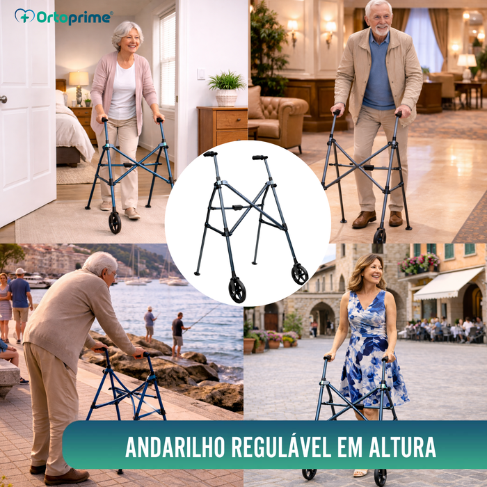 Andarilho Alumínio Dobrável Tipo Guarda-Chuva | Regulável