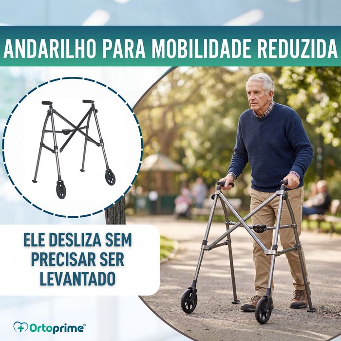 Andarilho Dobrável 2 Rodas Ultraleve Regulável em Altura