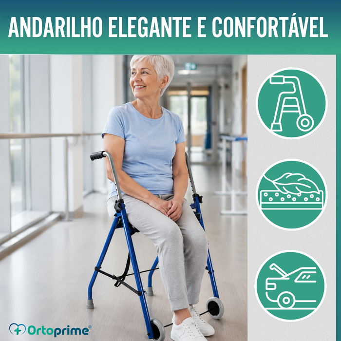 Andarilho para Idosos 2 Rodas | Andarilhos para Adultos Plegáveis