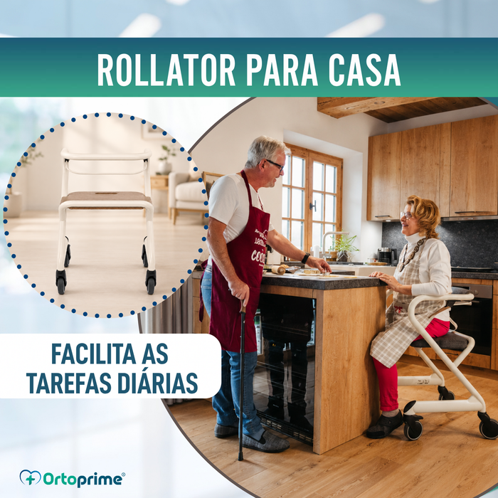 Andarilho Rollator com Assento e Travão Central | Interior