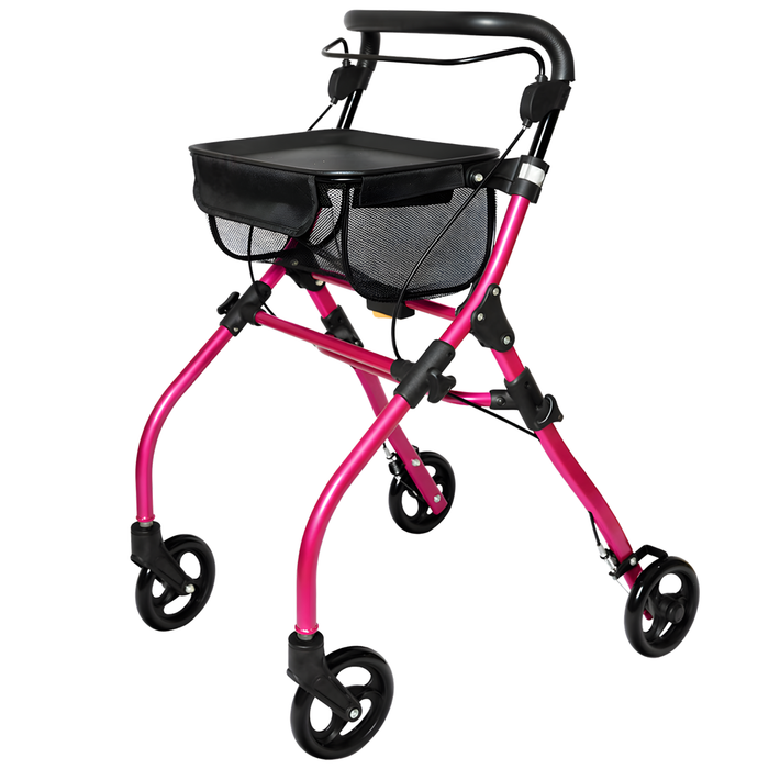 Andarilho Rollator Dobrável de Interior com Tabuleiro