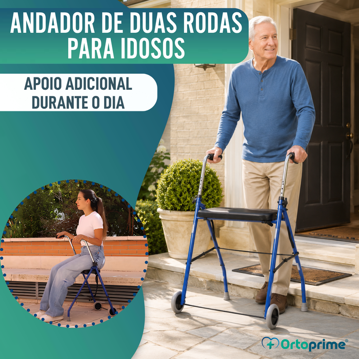 Andarilho para Idosos 2 Rodas | Andarilhos para Adultos Plegáveis