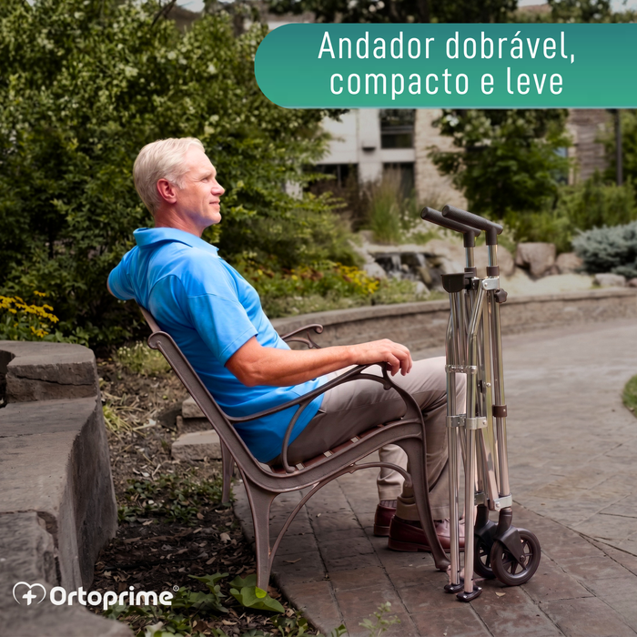 Andarilho Dobrável 2 Rodas Ultraleve Regulável em Altura