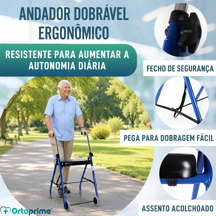 Andarilho para Idosos 2 Rodas | Andarilhos para Adultos Plegáveis