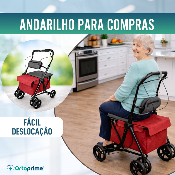 Andarilho com Carrinho Dobrável | Assento Integrado