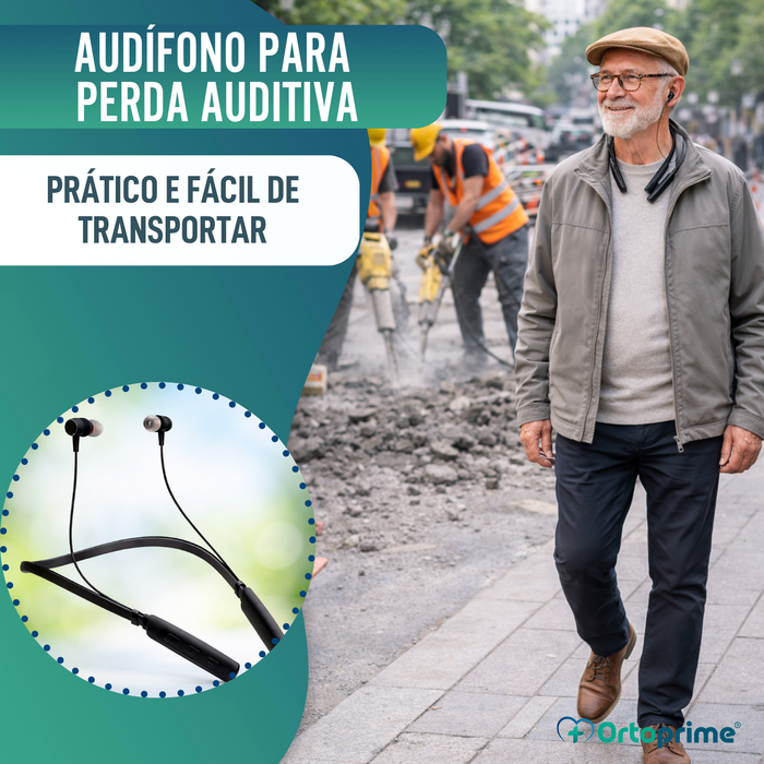 Amplificador Auditivo Recarregável com Redução de Ruído