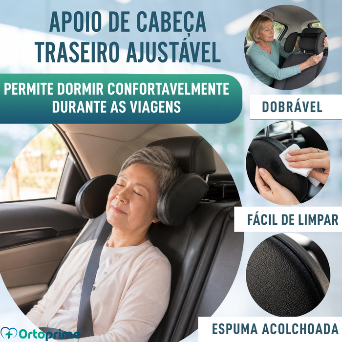 Encosto de Cabeça Auto para Banco Traseiro | Rebatível