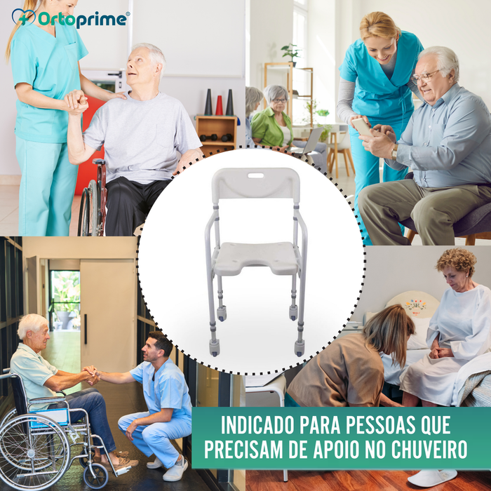Cadeira de Duche em U | Assento de Banho Dobrável