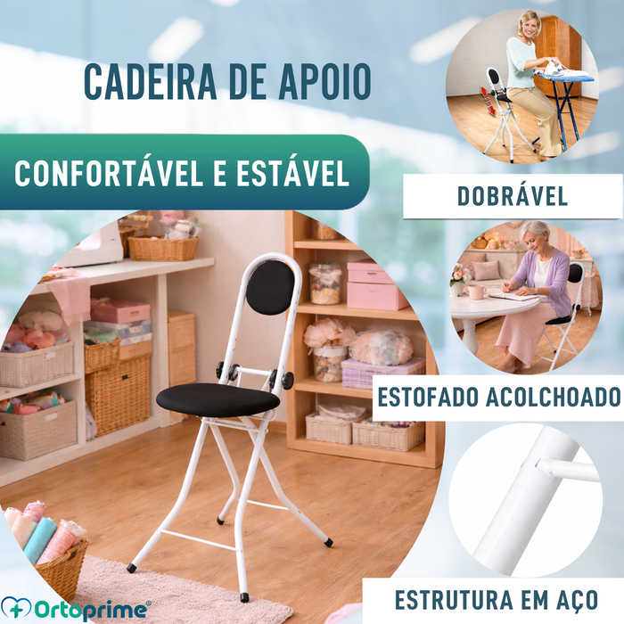 Cadeira de Apoio com Encosto | Altura Regulável