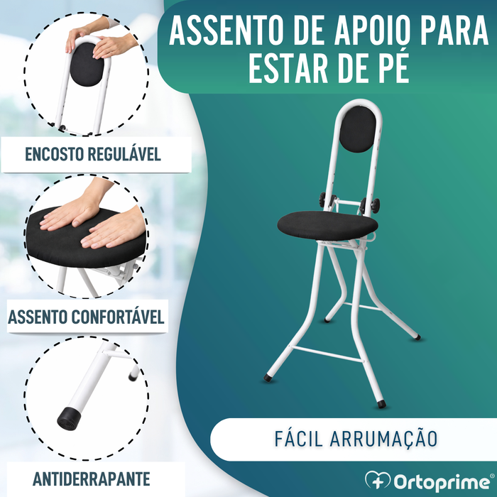 Cadeira de Apoio com Encosto | Altura Regulável