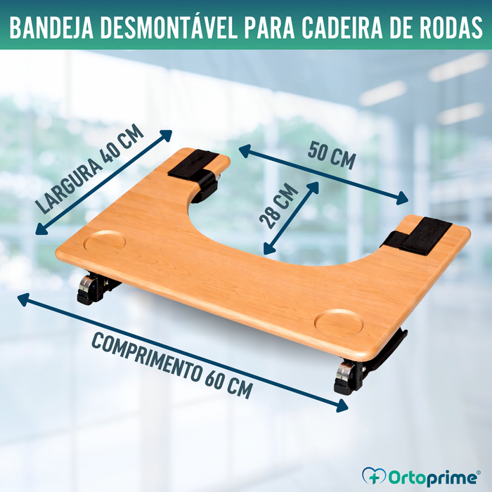 Tabuleiro para Cadeira de Rodas | Mesa com Porta-Copos