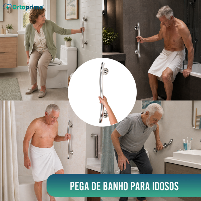 Barra de Apoio para Banho em Aço Inox | 35 cm