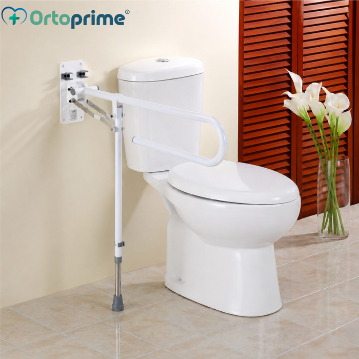 Barra WC Rebatível com Pé Regulável | Apoio de Banho