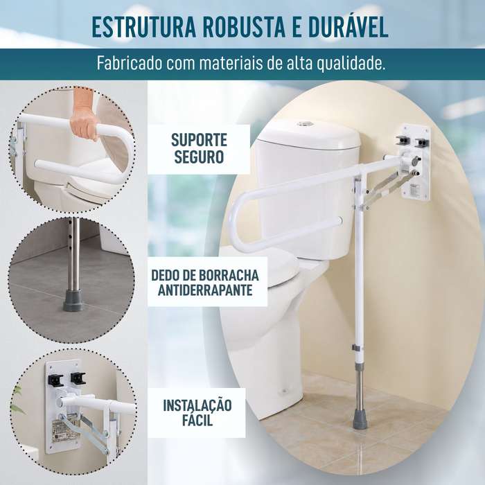 Barra Dobrável Adaptada para WC com Perna - WC Adaptado