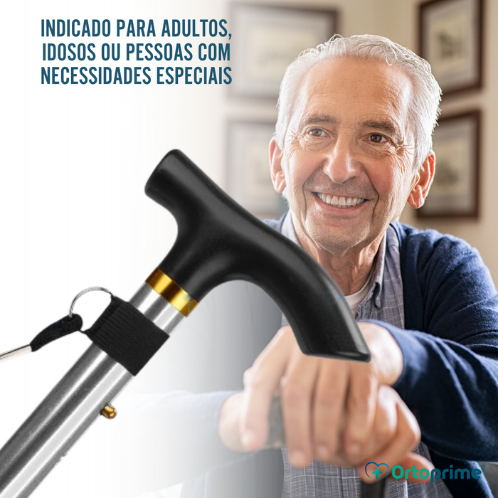 Bastão Ortopédico para Caminhar Extensível | Prateado