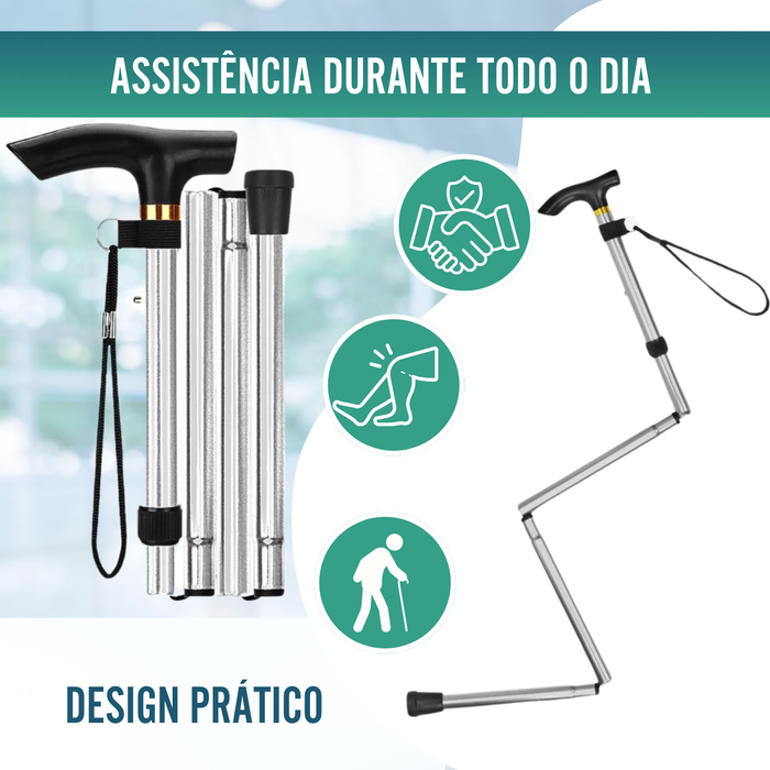 Bastão Ortopédico para Caminhar Extensível | Prateado