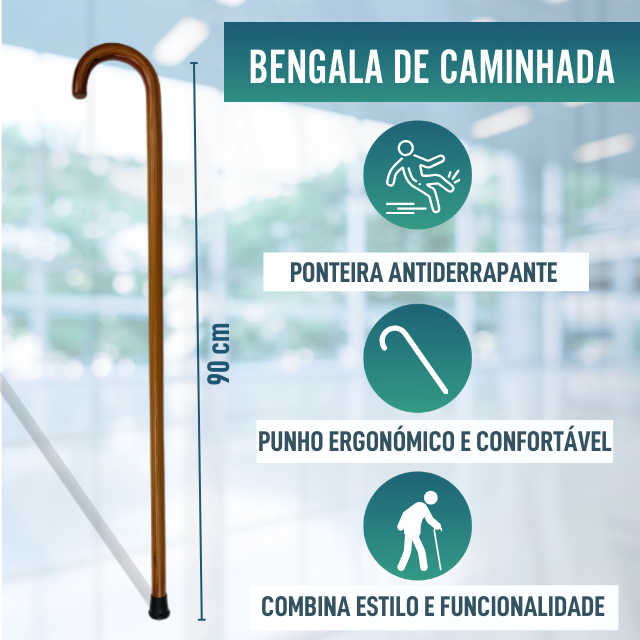 Bengalas para Adultos Ortopédicas com Punho Curvos | 2 Designs