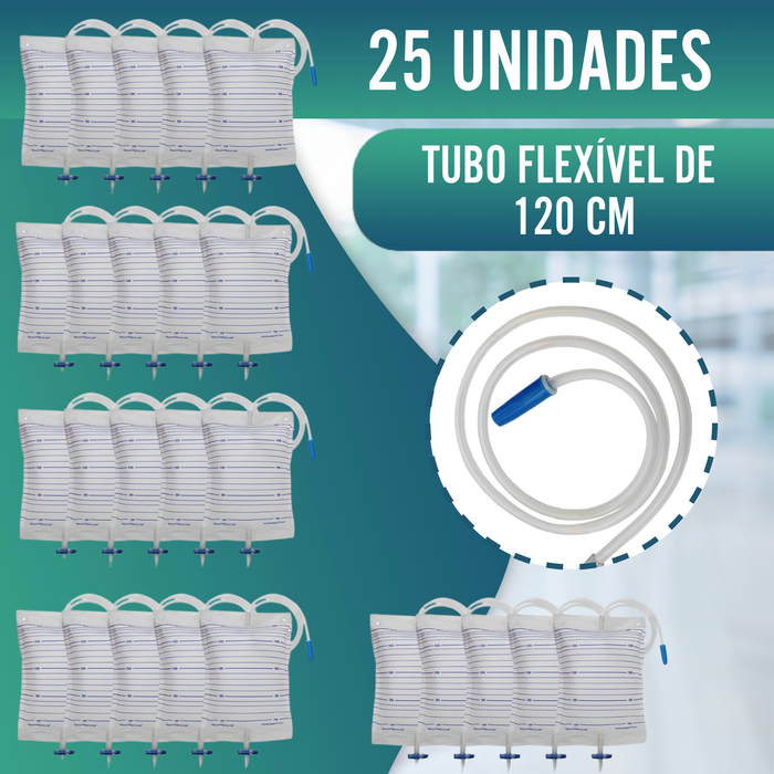 Bolsas Coletoras de Urina 2L Homem e Mulher | Pack 25 Unidades